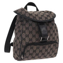 GUCCI GG Canvas Backpack Black Silver 019.0352 Auth 192806-1