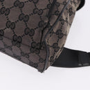 GUCCI GG Canvas Backpack Black Silver 019.0352 Auth 192806-13