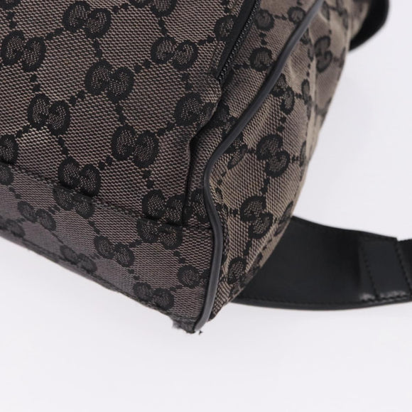 GUCCI GG Canvas Backpack Black Silver 019.0352 Auth 192806