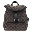 GUCCI GG Canvas Backpack Black Silver 019.0352 Auth 192806-2