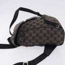 GUCCI GG Canvas Backpack Black Silver 019.0352 Auth 192806-5