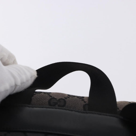 GUCCI GG Canvas Backpack Black Silver 019.0352 Auth 192806