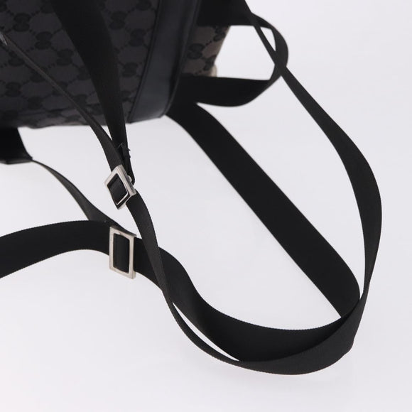 GUCCI GG Canvas Backpack Black Silver 019.0352 Auth 192806