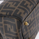 FENDI Zucca Boston Bag PVC Leather Brown Gold Tone Auth 192807A-10