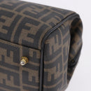FENDI Zucca Boston Bag PVC Leather Brown Gold Tone Auth 192807A-11