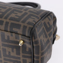 FENDI Zucca Boston Bag PVC Leather Brown Gold Tone Auth 192807A-13