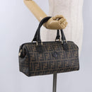 FENDI Zucca Boston Bag PVC Leather Brown Gold Tone Auth 192807A-23