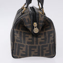 FENDI Zucca Boston Bag PVC Leather Brown Gold Tone Auth 192807A-5