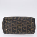 FENDI Zucca Boston Bag PVC Leather Brown Gold Tone Auth 192807A-9