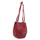LOEWE Shoulder Bag Leather Red Gold Tone Auth 192808A-1