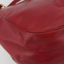 LOEWE Shoulder Bag Leather Red Gold Tone Auth 192808A-14