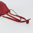 LOEWE Shoulder Bag Leather Red Gold Tone Auth 192808A-7