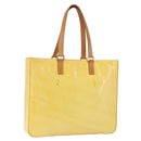 LOUIS VUITTON Monogram Vernis Columbus Tote Bag Lime Yellow M91047 Auth 192809-1