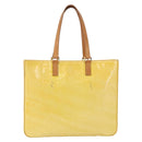 LOUIS VUITTON Monogram Vernis Columbus Tote Bag Lime Yellow M91047 Auth 192809-13
