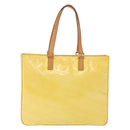 LOUIS VUITTON Monogram Vernis Columbus Tote Bag Lime Yellow M91047 Auth 192809-3