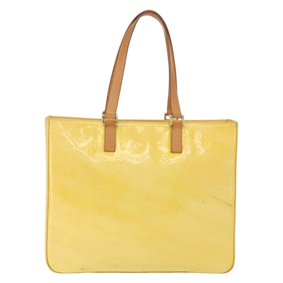 LOUIS VUITTON Monogram Vernis Columbus Tote Bag Lime Yellow M91047 Auth 192809