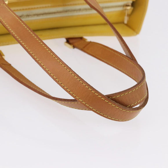 LOUIS VUITTON Monogram Vernis Columbus Tote Bag Lime Yellow M91047 Auth 192809