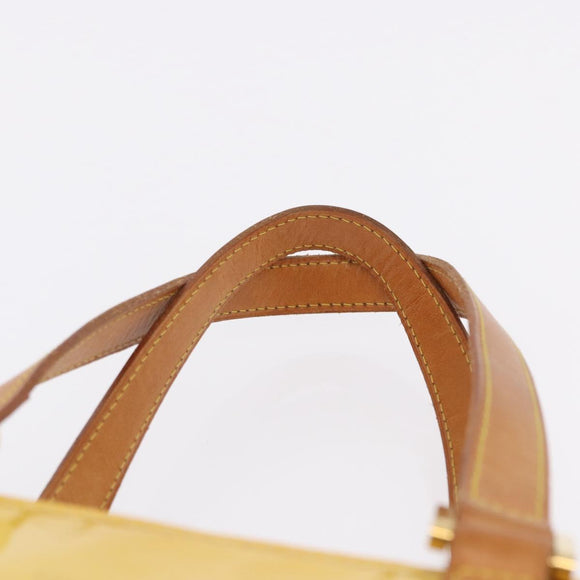 LOUIS VUITTON Monogram Vernis Columbus Tote Bag Lime Yellow M91047 Auth 192809