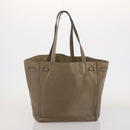 CELINE Tote Bag Leather Canvas 2 Set Beige Blue Auth 192810-11