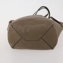 CELINE Tote Bag Leather Canvas 2 Set Beige Blue Auth 192810-15