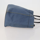 CELINE Tote Bag Leather Canvas 2 Set Beige Blue Auth 192810-4