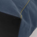 CELINE Tote Bag Leather Canvas 2 Set Beige Blue Auth 192810-8