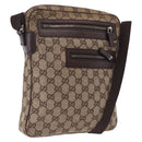 GUCCI GG Canvas Shoulder Bag Beige Silver 92551 Auth 192812-1