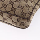 GUCCI GG Canvas Shoulder Bag Beige Silver 92551 Auth 192812-11