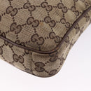 GUCCI GG Canvas Shoulder Bag Beige Silver 92551 Auth 192812-13