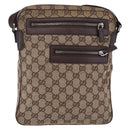 GUCCI GG Canvas Shoulder Bag Beige Silver 92551 Auth 192812-2