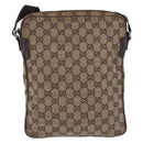 GUCCI GG Canvas Shoulder Bag Beige Silver 92551 Auth 192812-3