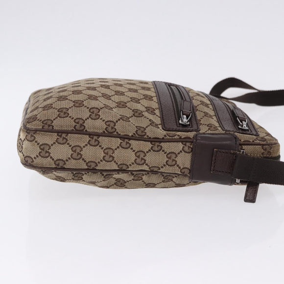 GUCCI GG Canvas Shoulder Bag Beige Silver 92551 Auth 192812