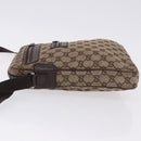 GUCCI GG Canvas Shoulder Bag Beige Silver 92551 Auth 192812-5