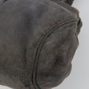 LOEWE Tote Bag Suede Gray Silver Auth 192813-9