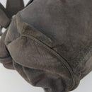 LOEWE Tote Bag Suede Gray Silver Auth 192813-14