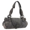 LOEWE Tote Bag Suede Gray Silver Auth 192813-1