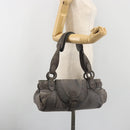 LOEWE Tote Bag Suede Gray Silver Auth 192813-25