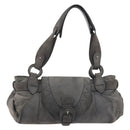 LOEWE Tote Bag Suede Gray Silver Auth 192813-13