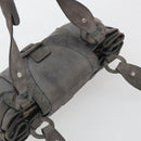 LOEWE Tote Bag Suede Gray Silver Auth 192813-6