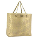 CELINE Tote Bag Suede Gold Auth 192815A-1