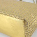 CELINE Tote Bag Suede Gold Auth 192815A-10