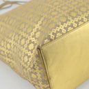 CELINE Tote Bag Suede Gold Auth 192815A-11