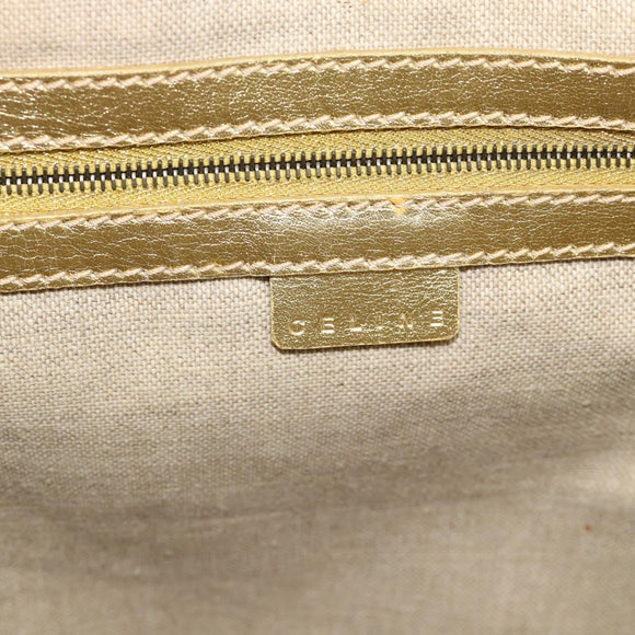 CELINE Tote Bag Suede Gold Auth 192815A