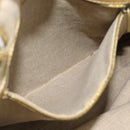 CELINE Tote Bag Suede Gold Auth 192815A-19