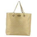 CELINE Tote Bag Suede Gold Auth 192815A-2