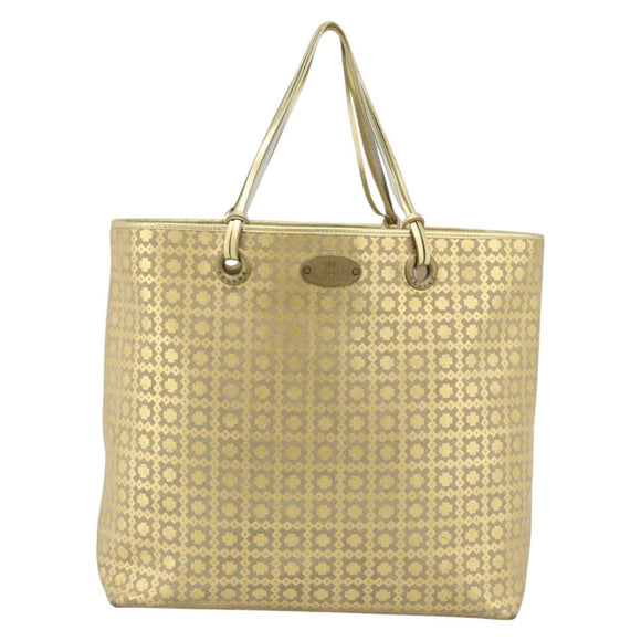 CELINE Tote Bag Suede Gold Auth 192815A