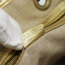 CELINE Tote Bag Suede Gold Auth 192815A-20