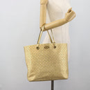 CELINE Tote Bag Suede Gold Auth 192815A-21