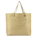 CELINE Tote Bag Suede Gold Auth 192815A-3