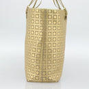 CELINE Tote Bag Suede Gold Auth 192815A-4